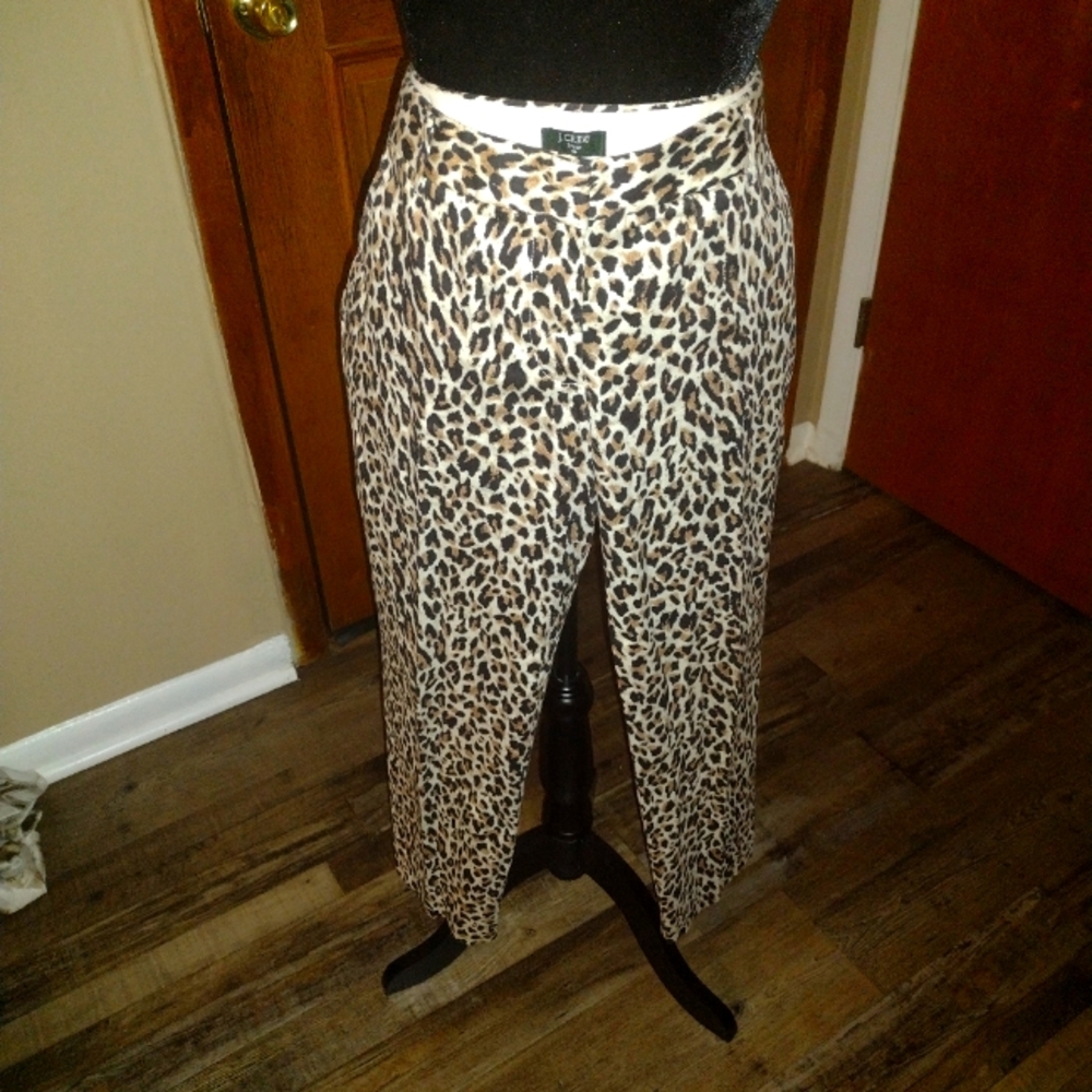 Leopard casual crop pant